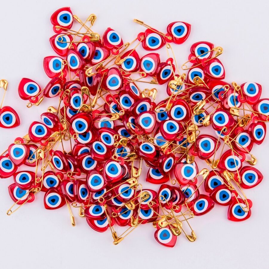 Nev Plastik Kalp İğnelik Kırmızı (100 adet) - Görsel 2