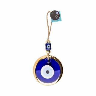 Nev Büyük Nazarlı Duvar Süsü ( Yaldızlı İpli 13 cm)